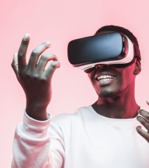 Man using VR header